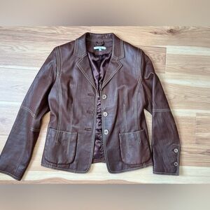 Like New Vintage Cabi Brown Leather Jacket